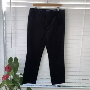 Talbots Women's High Waist Straight Leg Corduroy Jeans Size 16P Black